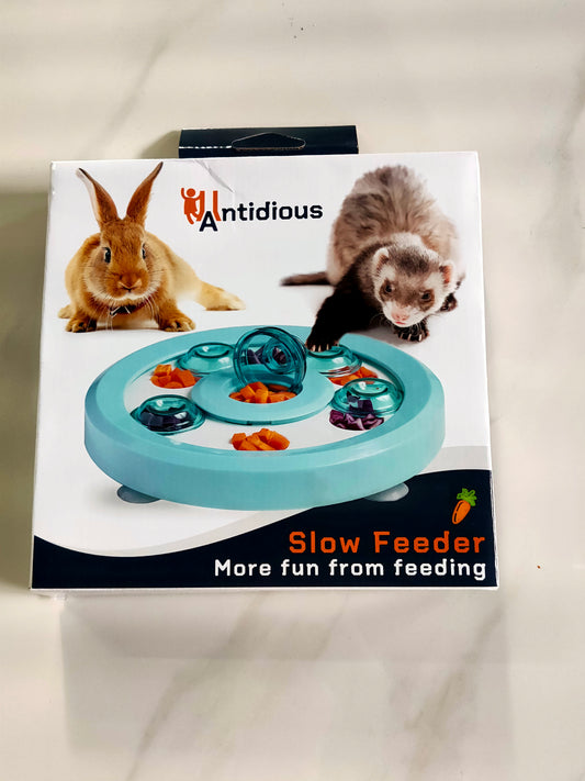 Antidious Interactive Pet Treat Game Rabbit Toys,Ferrets Toys, Slow Feeder function benefit for digestion, keep pet's mind active and alert,blue