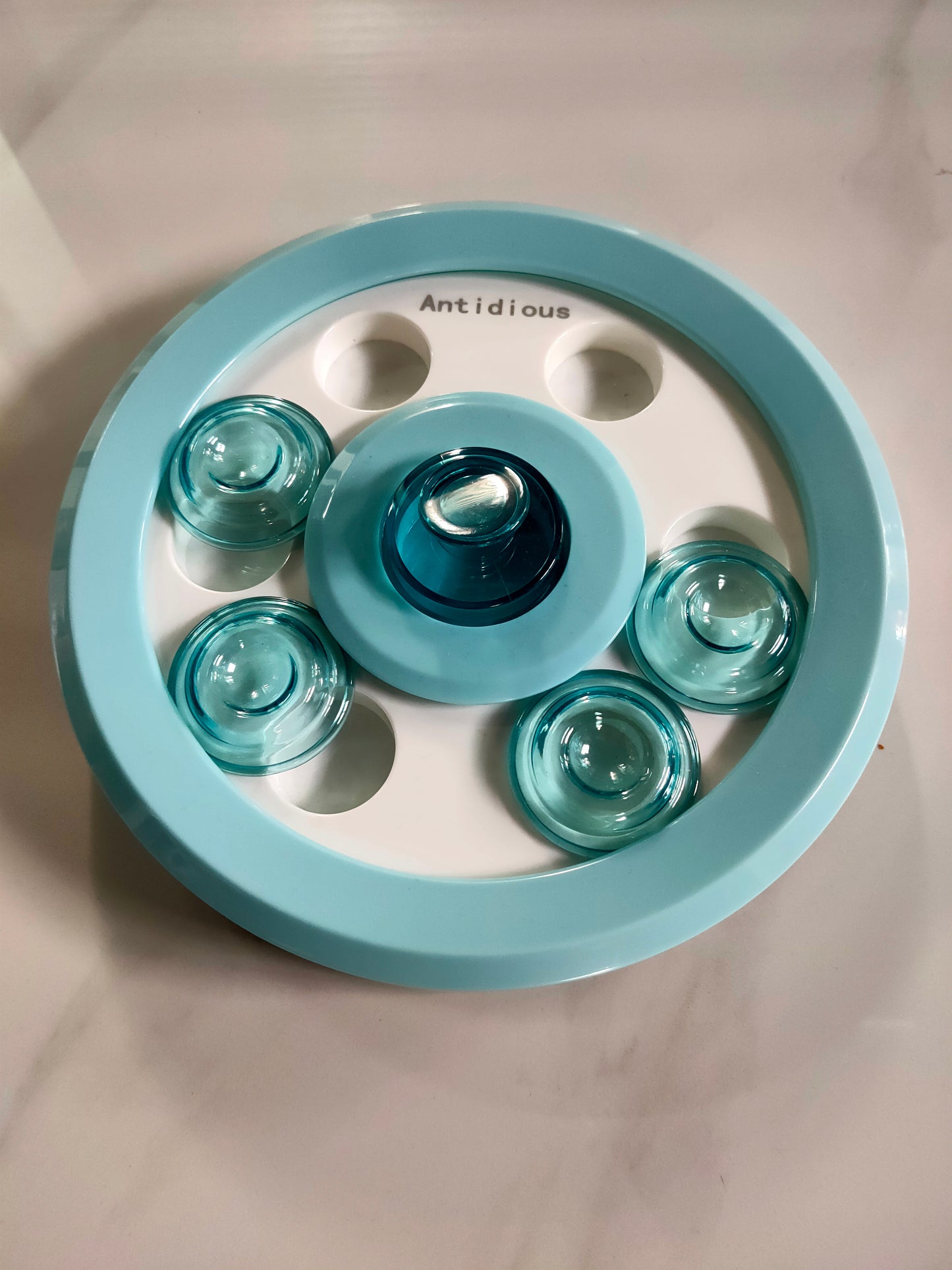 Antidious Interactive Pet Treat Game Rabbit Toys,Ferrets Toys, Slow Feeder function benefit for digestion, keep pet's mind active and alert,blue