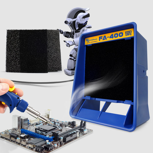 Fume Extractor Anti-ESD Solder Smoke Absorber Portable Filter for Soldering DIY Fan Extraction Equipment with Spare Activated Carbon for Brazing Welding Soldering, Fume Prevention Remover